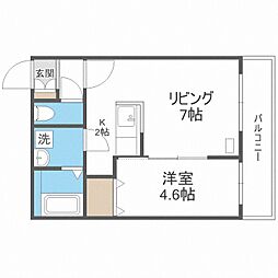 グランドサクセス琴似 1LDKの間取図画像