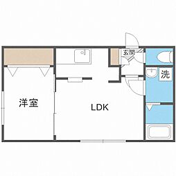 ベルメゾン北20 1LDKの間取図画像