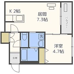 GARE24K 1LDKの間取図画像