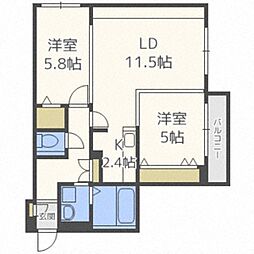 J-CITY.STELLA 2LDKの間取図画像