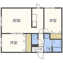 CALMHOUSE 2LDKの間取図画像