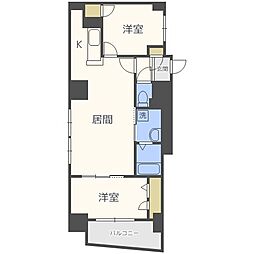 ビッグパレス中島公園リバーサイドB棟 2LDKの間取図画像