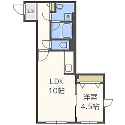 ノース・スクエアガーデン西28丁目駅前 1LDKの間取図画像