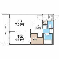 S-RESIDENCE西町 1LDKの間取図画像