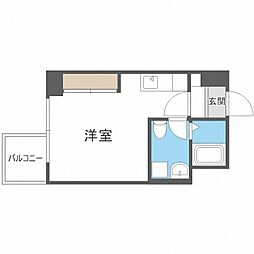 プライマル札幌北18条 ワンルームの間取図画像