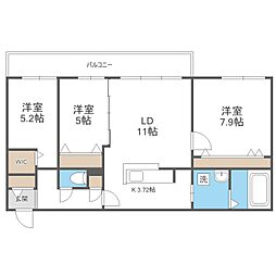 ミュンヘンスクエア2番館 3LDKの間取図画像