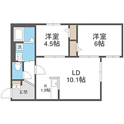 ラグジースペース本郷通南 2LDKの間取図画像