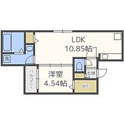 クレステージ西岡 1LDKの間取図画像