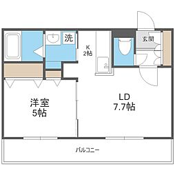 ミューズN24 1LDKの間取図画像
