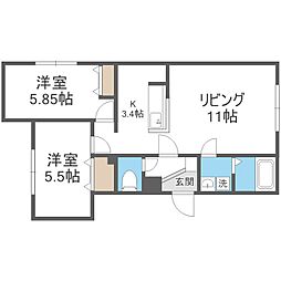 サリーヴィラ月寒東 2階/-