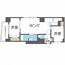ビッグパレス中島公園リバーサイドB棟 2LDKの間取図画像