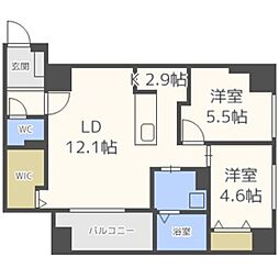 F006 2LDKの間取図画像
