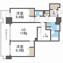 プレミストタワーズ札幌苗穂アクアゲート  ｜ 北海道札幌市中央区北三条東11丁目（賃貸マンション2LDK・24階・63.18㎡） その2