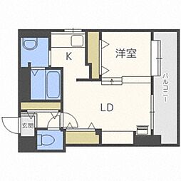 ピュア東彩館　ＩＩ 8階1LDKの間取り