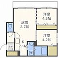 プレジール琴似4階7.9万円