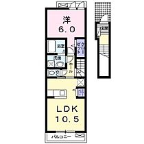 香川県丸亀市郡家町（賃貸アパート1LDK・2階・45.07㎡） その2