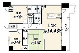 サンマンションアトレ東向日 3LDKの間取図画像