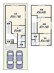 太秦北路町 2LDKの間取り