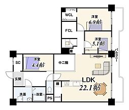 マイプラザ塔南 4LDKの間取図画像