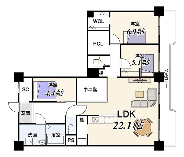 間取りを拡大表示
