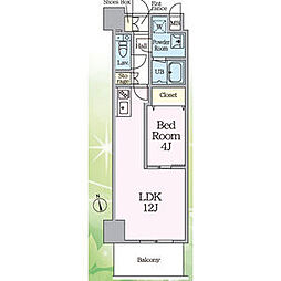 名古屋市営桜通線 国際センター駅 徒歩5分の賃貸マンション 4階1LDKの間取り