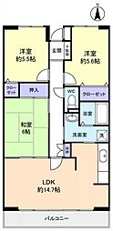 ルーチェ緑が丘B棟 3LDKの間取図画像