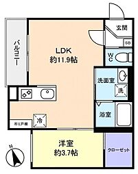 ＲＥＧＡＬＥＳＴ八千代緑が丘 3階1LDKの間取り