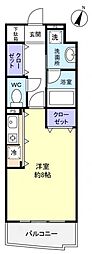 ソフィアグレース八千代 8階ワンルームの間取り