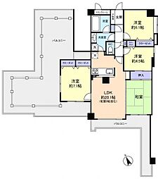 セレナハイム八千代中央 8階3LDKの間取り