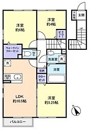 ルピナス 2階3LDKの間取り