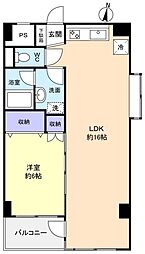 明治レジデンス 1階1LDKの間取り
