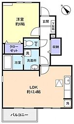 サンガーデン和泉弐 1LDKの間取図画像