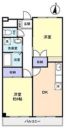 キャッスル・コハナ 2DKの間取図画像