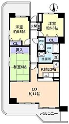 アイングレース八千代 3LDKの間取図画像