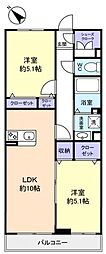 グラシア北習志野 2LDKの間取図画像