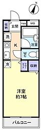 TKマンション 1Kの間取図画像