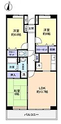 カーサグランデ緑が丘 3LDKの間取図画像