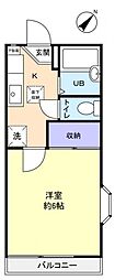 フロリアードA 1Kの間取図画像