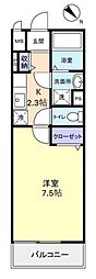 シラ・トポス 1Kの間取図画像