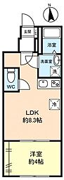 メゾン トールモンド八千代中央 1LDKの間取図画像