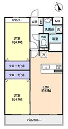 アーベル八千代 2LDKの間取図画像