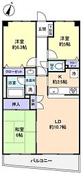 モンテローザ緑が丘 3LDKの間取図画像