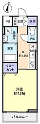 プログレス花通 1Kの間取図画像