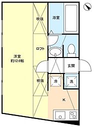 アルカンシェル薬園台 1Kの間取図画像