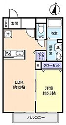 ファームブルック 1LDKの間取図画像