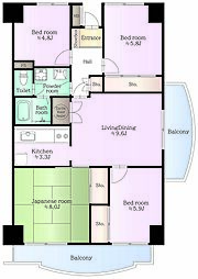 グリーンコーポ藤代2 4LDKの間取図画像