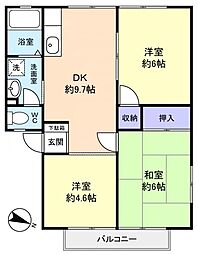 エコエイト 1階3DKの間取り