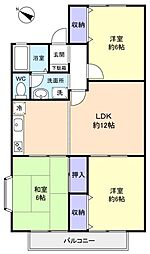 グリーンヒル矢橋 1階3LDKの間取り