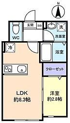 ＫＥＩＡＩ　ＲＥＳＩＤＥＮＣＥ　勝田台 3階1LDKの間取り