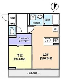 マーベラス八千代 3階1LDKの間取り